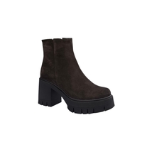 Women's elegant ankle boots / Genuine leather / 720-29 / Brown