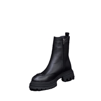 Дамски ежедневни боти / естествена кожа /  7908/ черно