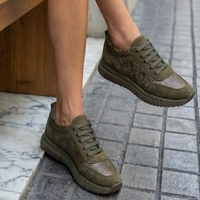 Women's sneakers / genuine leather / 724-41 / green / anatomic insole