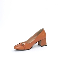 Women's elegant shoes made of natural leather in taba color/75702
