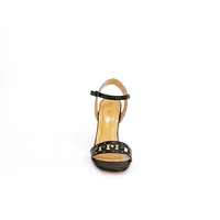 Women's elegant sandals/natural leather / black/71233