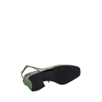 Дамски елегантни обувки / естествена кожа / 7166/ зелено /змия