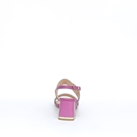 Women's elegant sandals / natural leather / purple /7477