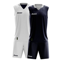 Детски Двулицев Баскетболен Екип ZEUS Kit Doblo Bianco/Blu