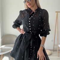 Черна рокля с камъни