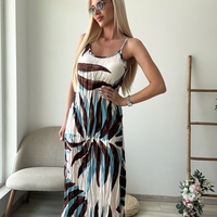 Намачкана рокля сини листа