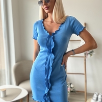 Синя рокля по тялото