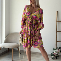 Копринена рокля циклама