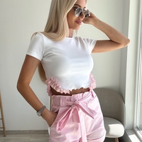 Бяла тениска розова харбали