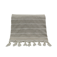 AMMOS 2 THROW COTTON BEIGE WHITE 150x210cm IN