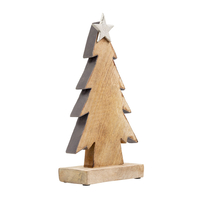 XMAS NATALE 2 TREE WOOD NATURAL GREY 17x7xH30cm IN