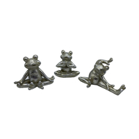 FROGGIES 2 DECO FROG SET 3PCS POLYRESIN SILVER 13,