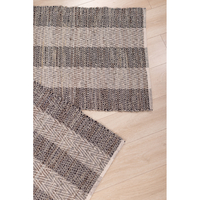 FISHBONE CARPET LEATHER GREY BEIGE 60x90cm IN