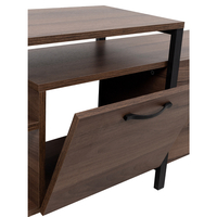 RAM TV STAND MELAMINE WALNUT BLACK METAL 180x35xH55cm E1 TR