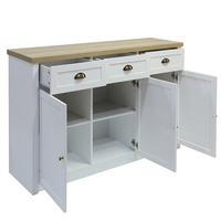 COTTAGE SIDEBOARD MELAMINE WHITE NATURAL 130x40xH87cm E1 PRC