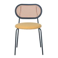 VINTAGE CHAIR FABRIC YELLOW METAL BLACK E1 PRC