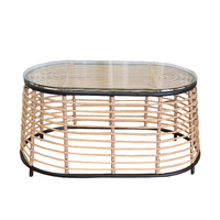 LOOM COFFEE TABLE PE WOVEN NATURAL BLACK 95x55xH45cm PRC