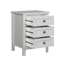 FRENCH NIGHTSTAND 3DRAWERS MDF GREY LIGHT E1 PRC