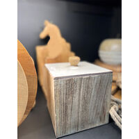 ASHANTI STORAGE JAR WITH LID WOOD MANGO NATURAL WH