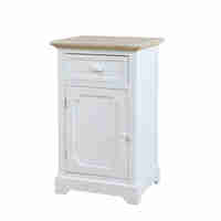 KIMOLOS NIGHTSTAND 1DOOR 1DRAWER LACQUERED MDF WHITE VENEER NATURAL E1 PRC