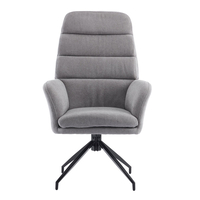 GIRAR ARMCHAIR SWIVEL FABRIC GREY METAL BLACK PRC