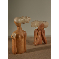CHEVEU PINK 3 DECO FIGURE POLYRESIN TERRACOTTA GRE