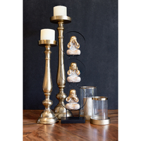 TITUL CANDLE HOLDER ALUMINIUM GLASS GOLD 16x16xH22