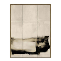 SHIFTING REALITIES PAINTING DECORATIVE WITH FRAME 90x120x4 CANVAS BEIGE BLACK PP