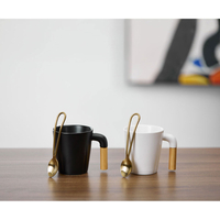 NORDIC MUG SET 4PCS PORCELAIN BAMBOO WHITE NATURAL