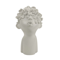 WHISP DECO FACE POLYRESIN WHITE 11,5x12xH20,5cm PR