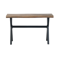 BRICK CONSOLE CHIPBOARD WITH MELAMINE CARTA WALNUT BLACK METAL 120x40xH75cm E1 PRC