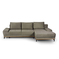 NATURA SOFA BED CORNER RIGHT EASY CLEAN FABRIC TAUPE E1 EU