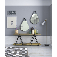 DROP MIRROR WALL METAL BLACK 50x3xH90cm PRC
