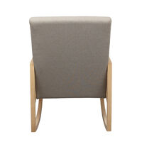 AMMOS ARMCHAIR ROCKING FABRIC BEIGE WOOD RUBBERWOOD NATURAL PRC