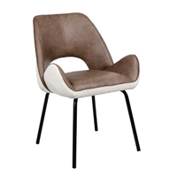 MONTE CHAIR FABRIC BROWN CREAM METAL BLACK MATTE E1 PRC