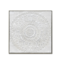 SAVOIR PAINTING CANVAS WHITE GOLD WOOD 61,5x61,5xH