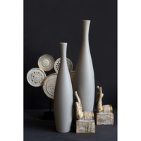 LEI VASE CERAMIC GREY MATTE D13,5xH60cm PRC