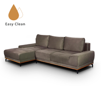 NATURA SOFA BED CORNER LEFT EASY CLEAN FABRIC TAUPE E1 EU