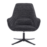 TIFFANY ARMCHAIR SWIVEL FABRIC BLACK WITH PATTERN METAL BLACK PRC