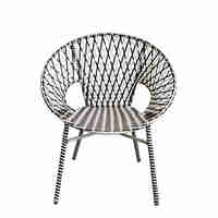 GRANADA CHAIR PE WOVEN BLACK WHITE 76x65xH82cm PRC