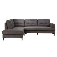 AMSTERDAM SOFA CORNER LEFT EASY CLEAN FABRIC GREY E1 EU