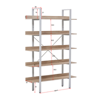HORIZON BOOKCASE 5SHELVES CHIPBOARD WITH MELAMINE SONOMA BLACK 120x28xH170cm E1 PRC