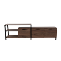 RAM TV STAND MELAMINE WALNUT BLACK METAL 180x35xH55cm E1 TR