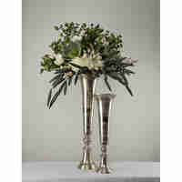 FLORES VASE ALUMINIUM SILVER 19x19xH55cm IN
