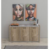 KENYA PAINTING CANVAS MULTICOLOR WOOD 60x90xH3cm P