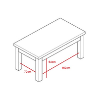 LA MER 180 TABLE WOOD ACACIA WHITE ANTIQUE IN