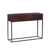 AZTEC CONSOLE 2DRAWERS WOOD MANGO BROWN DARK BLACK 120x35xH90cm IN