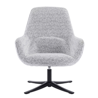 TIFFANY ARMCHAIR SWIVEL FABRIC WHITE WITH PATTERN METAL BLACK PRC