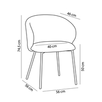 KIRA CHAIR FABRIC GREY LIGHT METAL GREY DARK E1 PRC
