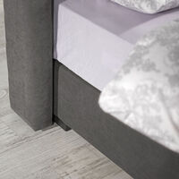 NOVEL BED WITH STORAGE (FOR MATTRESS 160x200cm) CHENILLE GREY DARK 07-780 E1 TR